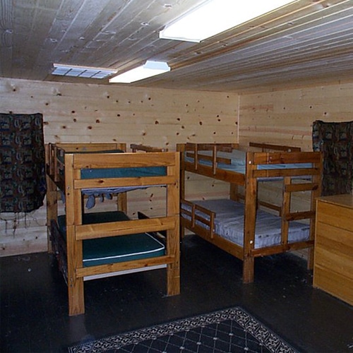 Inside the camp cabin