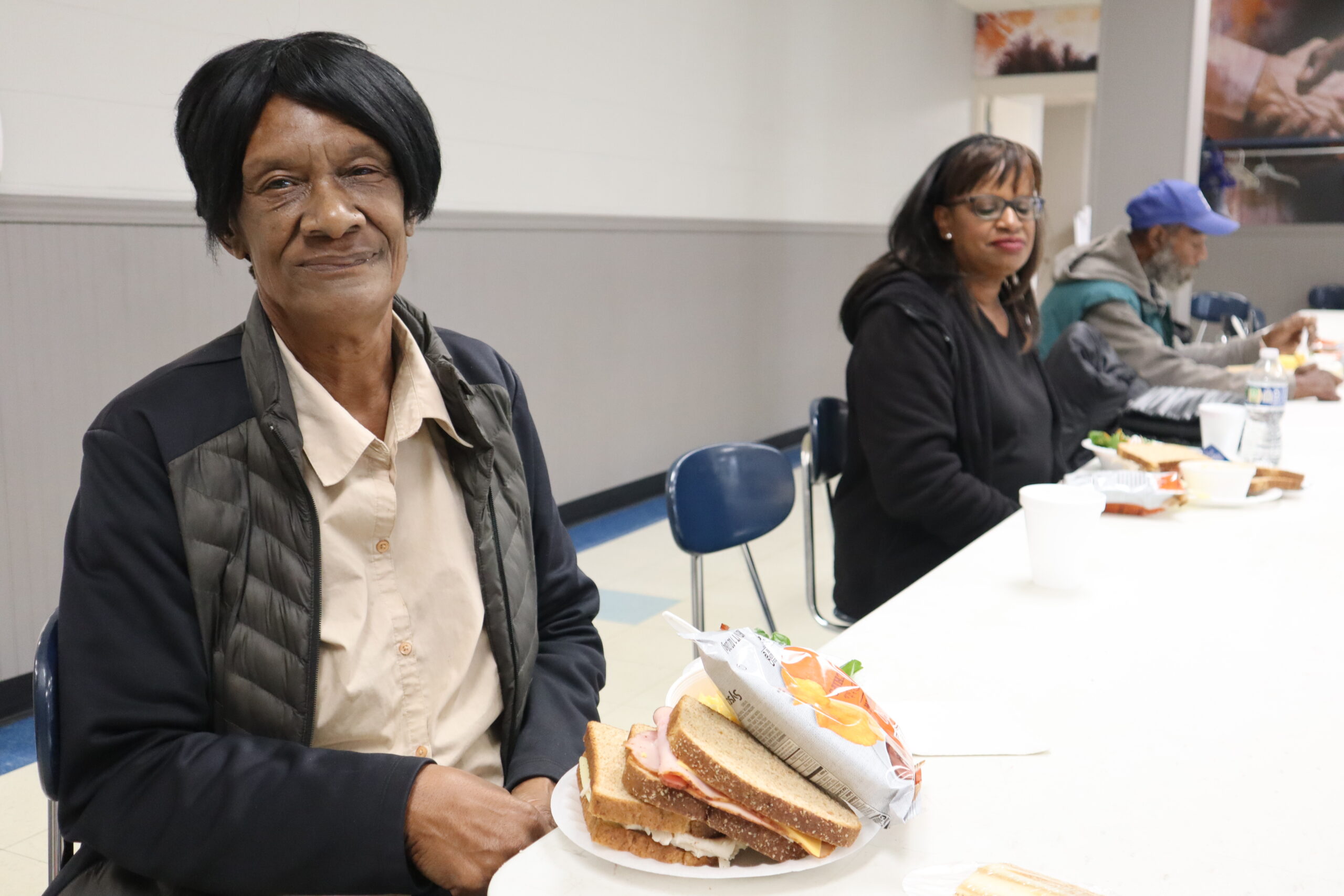 Parishioner having a meal